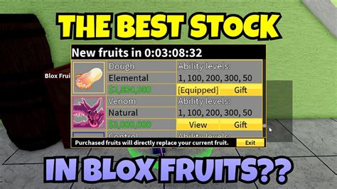 que hay en stock en blox fruits.